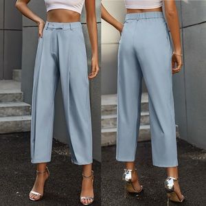 High Waist Cropped Tailored Pants